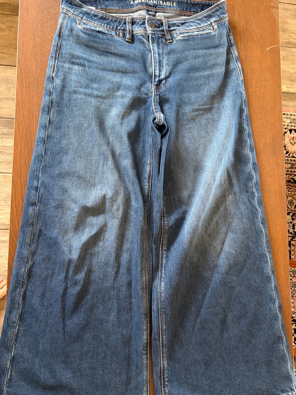 American Eagle Outfitters Women's Wide-Leg Flare Jeans - Blue Wash